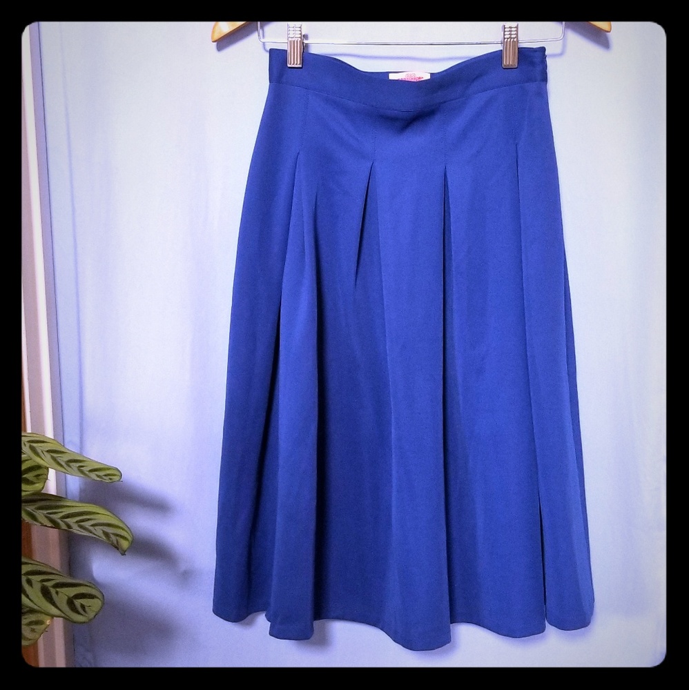 SALE! Blue 100% Cotton RN London Pleated Skirt